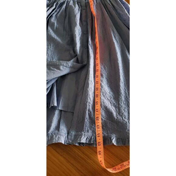 Pamela Love Midi Dress Small Cotton Blue Eyelet Embroidered Button Front - Picture 11 of 11